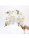 CURTEK 4-Pack Artificial Flowers Real Touch Latex Phalaenopsis 17.7inch Artificial Orchid Stem Bouquets for Wedding Party Home Garden Decor,White