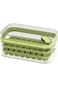 Double-layer 64-grid ice tray with press-to-release design and included ice shovel for convenience
