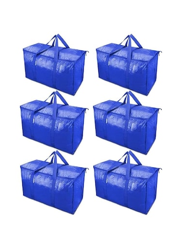 TOMVAES 6 Pack Extra Large Heavy Duty Moving Bags with Zippers &amp; Carrying Handles, and Heavy-Duty Storage Tote Heavy Duty Moving Bag (Navy blue)