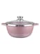 Non Stick Ceramic Coated Cooking Pot With Glass Lid Purple 20cm