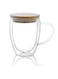 TIME Double Wall Glass Coffee Mugs,Insulated Clear Borosilicate Glasses Cup With Handle Juice Milk Tea Cups For Gifts 350ml