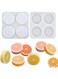 DD-life 2 Pcs 4 Cavity Lemon Slice Silicone Molds Orange Slice Silicone Molds for Handmade SoapCake Decorating DIY Fondant Candy Making Chocolate Pudding Mousse Cupcake Topper Birthday Party Moulds