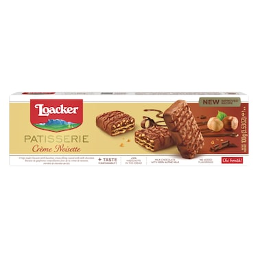 Loacker Patisserie Creme Noisette Wafer, 100g