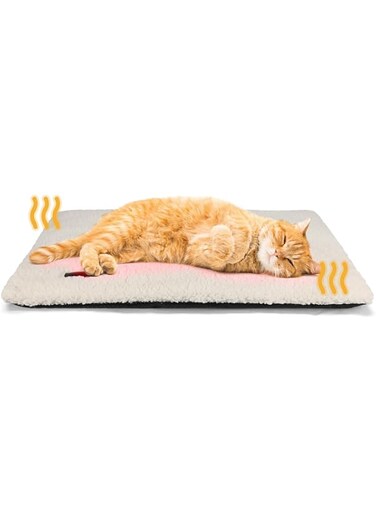 Self Warming Cat Bed, Self Heating Cat Dog Mat, 24 x 18 inch Extra Warm Thermal Pet Pad for Indoor Outdoor Pets with Removable Cover Non-Slip Bottom, Pet Sleeping Blanket Cushion Bed Pad Washable