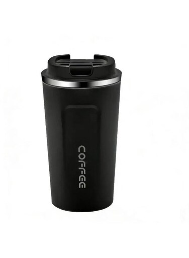 Stainless Steel Insulated Travel Coffee Mug &acirc;&euro;&ldquo; Double Wall Vacuum Thermal Tumbler with Lid, Leak-Proof, Black   For Car, Office &amp; Daily Use