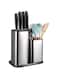 Exrp Universal Knife Block Without Knives,Modern Utensil Holder for Countertop,Stainless Steel Knife Holder for Kitchen Counter,Edge-Protecting Knife Storage,Multi-function Knife Organizer