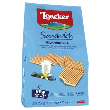 Loacker Sandwich Milk Vanilla Wafer, 200g