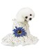 Dog Dress Puppy Luxury Skirt Dog Clothes Princess Dresses Wedding Evening Dress Tutu Skirt Daisy Flower Skirt for Small Dog Girl (Blue, S)