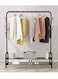 2-Tier Stainless Steel Shoes Rack and Coat Hanging Stand for Home