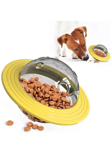Azonee Dog Treat Interactive Toy, Dog Food Toy Food Dispenser, Dog Frisbee Leakage Food Ball Toys, Slow Eating IQ Training Ball for Small Medium Dogs and Cats