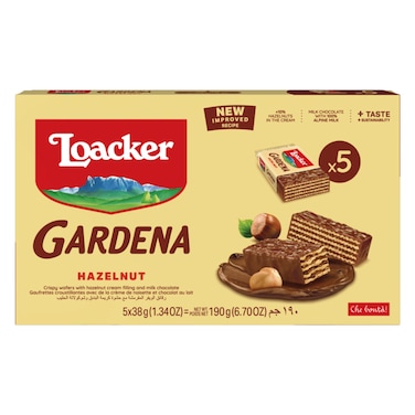 Loacker Gardena Hazelnut Wafers, 38g Pack of 5