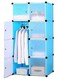 8 cube Storage Wardrobe for Home/Office Cube Organizer Wardrobe ( Sky blue)