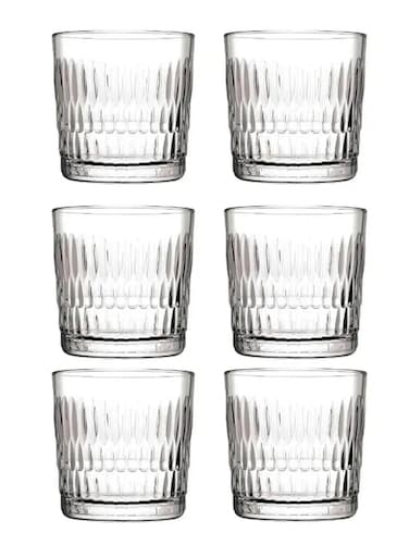 6 Pieces Rain Whisky Tumbler, 300 Ml, 87 Mm Height, 87 Mm Diameter Clear