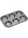 Master Class KitchenCraft Six Hole Crusty Bake Baking Pan, Black