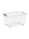 33L Clear Plastic Storage Box With Wheels &amp; Lockable Lid Transparent 33.0Liters