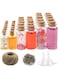GLARKS 82pcs 5 Shape Mini Glass Bottles, Glass Message Wishing Bottle with Cork Stoppers and String DIY Decoration Tiny Glass Jars for Arts Crafts, Decoration, Party Favors