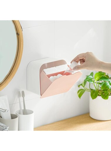 WOWHIZ Sanitary Napkin Storage, Menstrual Liner Pads Organizer for Girls Women Female, Bathroom Vanity Tampons Holder for Day Overnight Pad, Pink