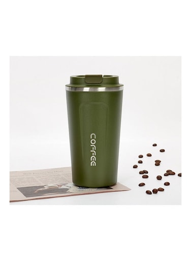 Stainless Steel Coffee Mug with Double Wall Insulation Green