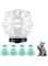 ALMEKAQUZ Cat Muzzle and Boots   Cat Breathable Bubble Helmet Hood and 4-Pack Silicone Cat Claw Covers for Bathing Grooming Bathing Nail Trimming to Prevent Bites   Pet Tools(Small)