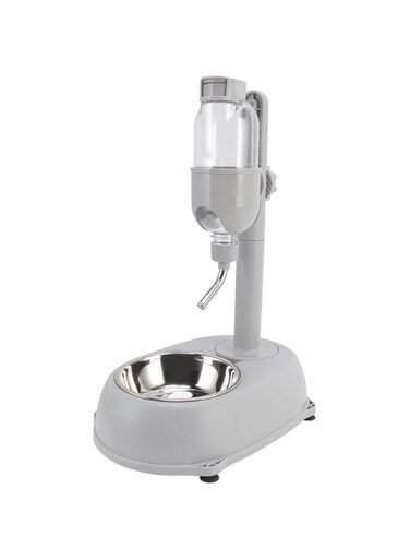 Goshyda Pet Standing Water Dispenser Bowl, 2 in 1 500ml Multifunctional Detachable Height Automatic Water Dispenser with Stand for Dogs and Cats