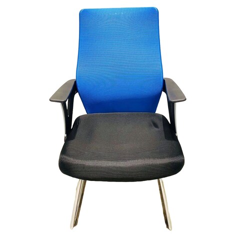Chair Visitor Foam Fabric Mesh Blue