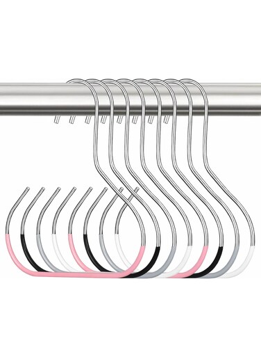 Hat Hangers, Closet Hat Organizer for Baseball Caps, Wall-mounted Hats Storage Rack for Scarves, Belts, Headwear, Adjustable Hats Holder for Bedroom, Closet, Wardrobe, Entryway (4 color, 8 Pack)