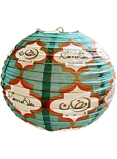 Eid Creations Arabesque Teal Lantern, 12 Inch Size