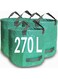 Zucklight Heavy Duty Garden Waste Bags 270 Litre - 3 Sacks Builders Bags Reusable - Industrial Fabric and Handles - Green/Garden Waste Sacks, Garden Bags Heavy Duty with Handles