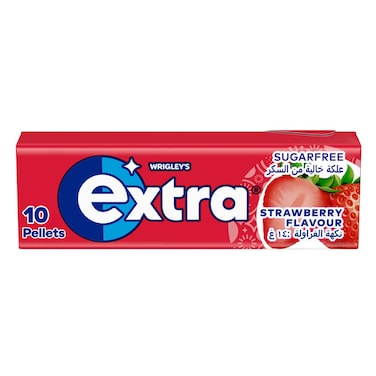 علك إكسترا  المنعشة بنكهة الفراولة، خالية من السكر، 10 حبات