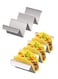 Taco Holders Set of 2 Taco Stand Trays, Stainless Steel Taco Holder, with Easy-Access Handle, Each Can Hold 2 To 3 Tortillas, Oven, Grill &amp; Dishwasher Safe 22x10x5cm
