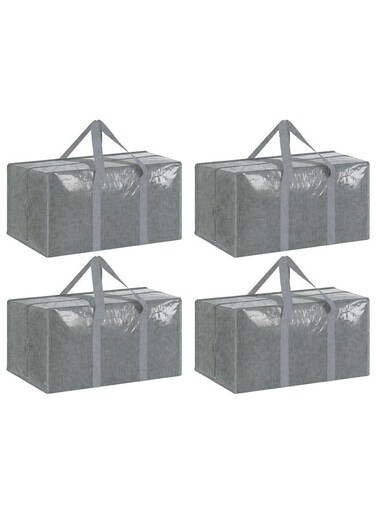 4 Pack Moving Bags, Storage Bags with Strong Zipper &amp; Comfortable Handles, Foldable Clothes Storage Bags, Waterproof and Dustproof&iuml;&frac14;&OElig;Sturdy and Durable&iuml;&frac14;&OElig;for Bedding, Duvet, Comforter&iuml;&frac14;&OElig;Pillow&iuml;&frac14;&OElig;Toys&iuml;&frac14;&OElig;73*35*37cm&iuml;&frac14;&OElig;Grey