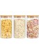TAPIT Glass Food Storage Containers Set with Bamboo Airtight Lids and Labels (3 Pieces, 1400ml)