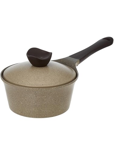 Neoflam,Aeni,Sauce Pan With Lid,Warm Marble,18cm,Ek-Ad-S18,Cast Aluminum Cookware With Ecolon Coating,Ceramic Top Coating Nonstick.