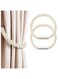 Strong Magnetic Curtain Tie Modern minimalist style curtain tie Convenient decorative braided cord curtain buckle thin or thick home and office curtains (beige), pack of 2, 23 inches