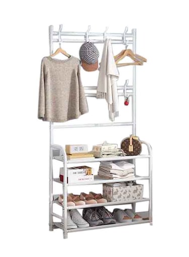 Multi-Layer Shoe Rack White 80x25.5x152.5cm