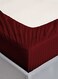MAXQON Fitted Bed Sheet +1Pcs Pillow Covers, Single Size 90x190+15cm, Color Maroon