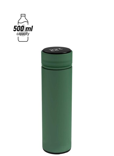 Insulated Antislip Designed Smart Flask with LCD Screen Temperature Display Green 500ml