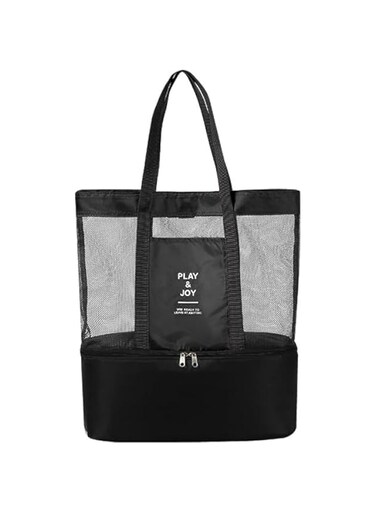 BYXBYM Mesh Beach Tote Bag Swimming bag Large Capacity with two layers of dry and wet separation bag outdoor handbag lightweight and foldable bag