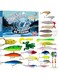HZYH Advent Calendar 2024 Fishing Lure for Man Adult Teen, 24 Days Christmas Countdown Fish Tackle Set, Xmas Surprise Fish Bait Gift for Father Grandpa Brother Boyfriend (A)
