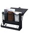 Bedside Organizer with Power Strip 6 Pocket Storage for Remotes Phones and Tablets in Black