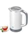 Small Electric Kettle, Travel Mini Hot Water Boiler Heater, 304 Stainless Steel 0.8L Portable Electric Kettles or Boiling Water, with Auto Shut-Off for Camping, Travel, Office and More (White)