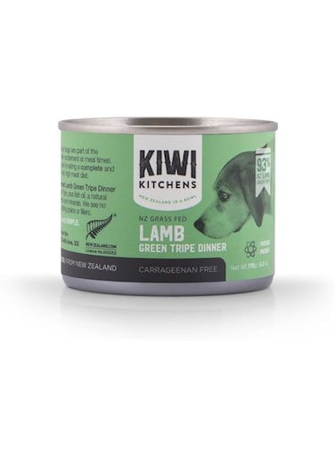 Kiwi Kitchens Grass Fed Lamb Green Tripe Topper for Supplemental Feeding Canned Wet Dog Food 170G