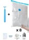 Premium Vacuum Storage Bags with Manual Pump, 8 Pack, Reusable Space Saver Bags for Clothes, Mattress, Blanket, Duvet, Pillow, Comforter, Quilt, Travel