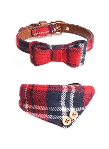 Tyasdery Cat Collar Breakaway with Cute Bow Tie and Bell for Small Kitty Pet Adjustable Bow-tie Safety Plaid 7.8-10.5 In