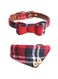 Tyasdery Cat Collar Breakaway with Cute Bow Tie and Bell for Small Kitty Pet Adjustable Bow-tie Safety Plaid 7.8-10.5 In