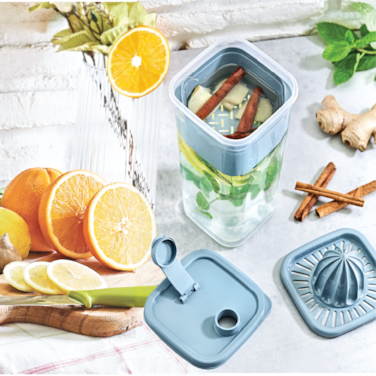 وعاء عصير مع مصفاة وعصارة ليمون (28 × 11 سم، سعة 2 لتر)