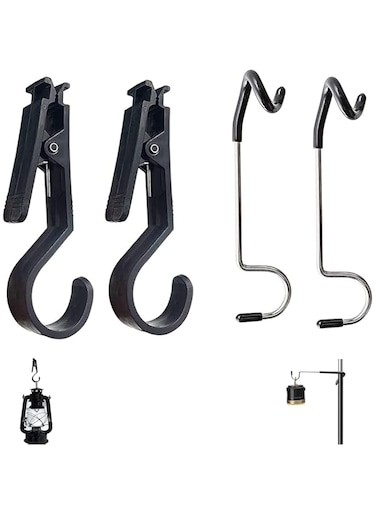Azonee 4 Pcs Tent Canopy Clip Light Hooks Clothespin Multifunctional Tent Canopy Clip Outdoor Camping Equipment Accessories