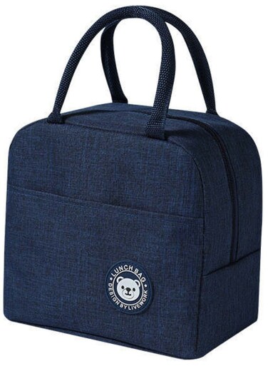 Lunch Bags For Women and Men, Leak-Proof Water-Resistant Cooler Tote Bag Container For Adults, Kids, Light-Weight Portable Lunch Box For Office Work, Outdoor, Picnic, School (Blue)