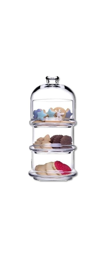 Fitto 3-tier Plastic Stackable Jar - Clear Apothecary Jars with Lid - Storage Container for Food, Candy, Biscuit, Cookie, Kitchen and Bathroom Organizer, Glass Pantry Jars