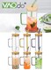 6 Pack Glass Cup Sets with Lids and Straws, Glass Coffee Cups with Bamboo Lids, Square Drinking Glass Cups for Iced Coffee Smoothie Oats Milk Juice and Water Containers 450 ML